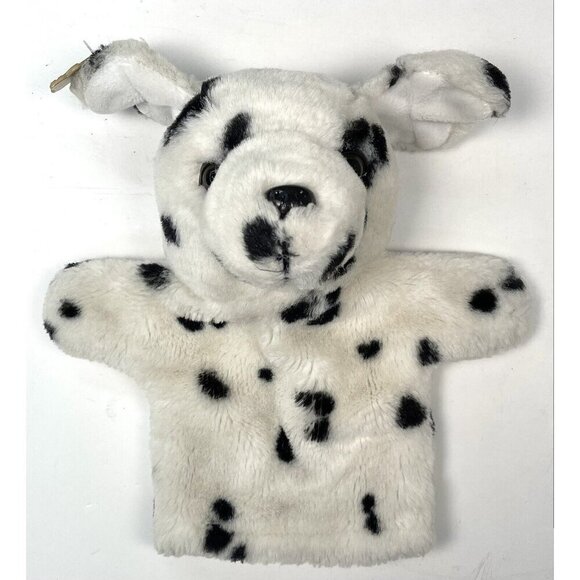 VTG APPLAUSE White/Black Plush Stuffed DALMATIAN Dog Hand Puppet w/ Ear Tag EUC - Picture 2 of 6